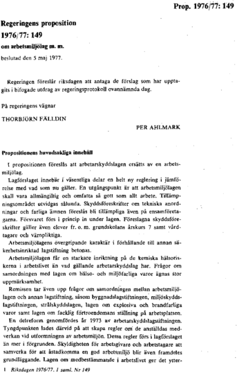 Omslaget till prop. 1976/77:149