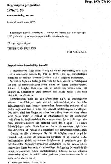 Omslaget till prop. 1976/77:90