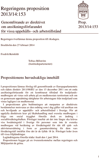 Omslaget till prop. 2013/14:153