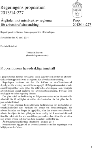Omslaget till prop. 2013/14:227