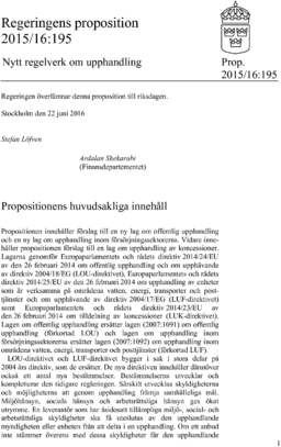 Omslaget till prop. 2015/16:195