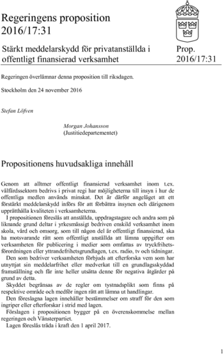 Omslaget till prop. 2016/17:31